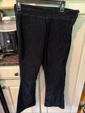Free People Black Velvet-Look Pull-On Pants